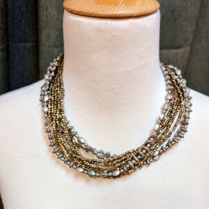 Premier Designs Gold and Silver Multi-Strand Necklace